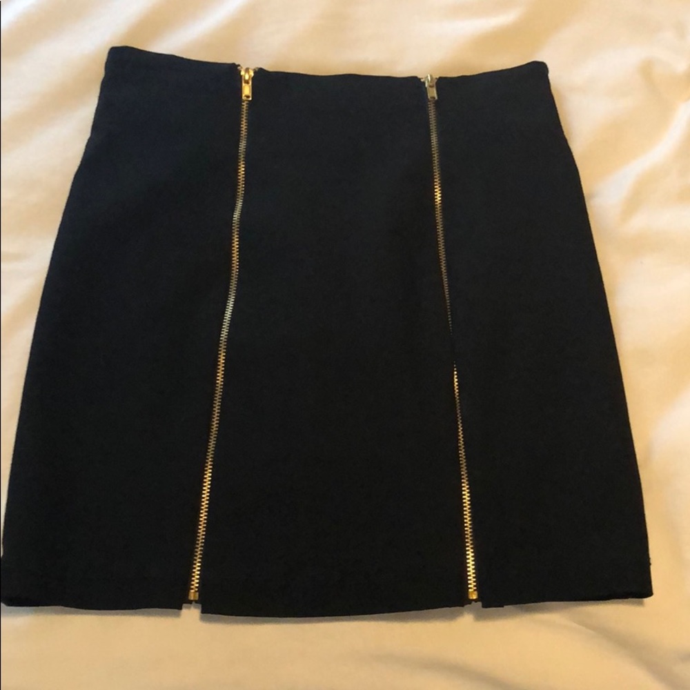 Double zipper mini skirt
